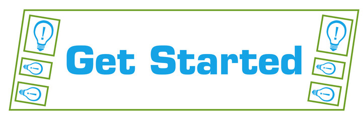 Get Started Green Blue Border Boxes Horizontal 
