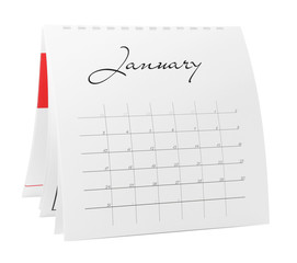 Paper calendar isolated on white. Planning concept