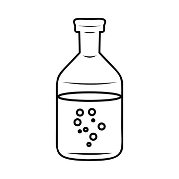 Vector image of bottle for chemical experiments.
