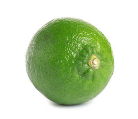 Fresh green ripe lime isolated on white