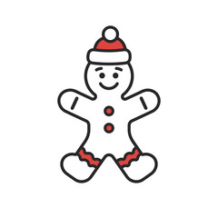 Gingerbread Man Vector Illustration Icon 