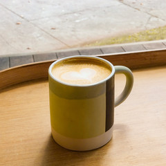 A Cup of hot latte art coffee