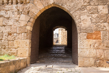 Fototapeta na wymiar The interior of the Citadel of Raymond de Saint-Gilles, a crusader fortress. Tripoli, Lebanon - June, 2019