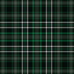 Tartan plaid green and black seamless checkered vector pattern.