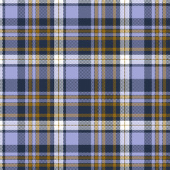 Tartan plaid purple and yellow seamless checkered vector pattern.