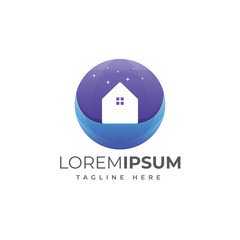 Circle House illustration Logo template