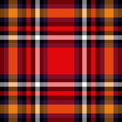 Tartan red and yellow seamless checkered vector pattern.
