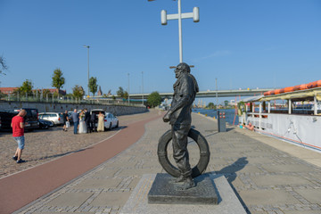 The Lone Sailor statue in Szczecin, Poland.