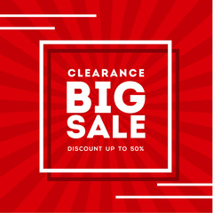 Clearance Big Sale Vector Design Template Background