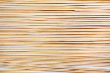 wooden skewers, background. Close-up. View from above.