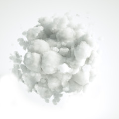 Cloud isolated, steam, smoke. 3d illustration, 3d rendering.