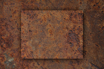 Karte von Wyoming auf rostigem Metall