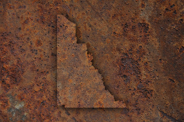 Karte von Yukon auf rostigem Metall