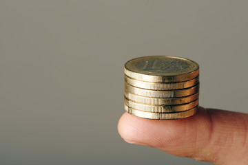 stack of one euro coins