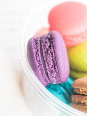 Colorful macaroon on white background