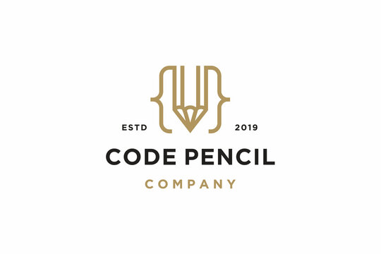 pen code smart education logo vector icon