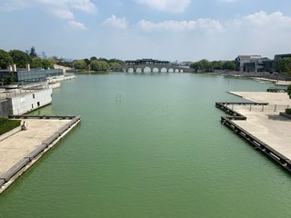 Urban waterway in an asian city