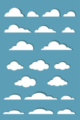 Set of flat clouds