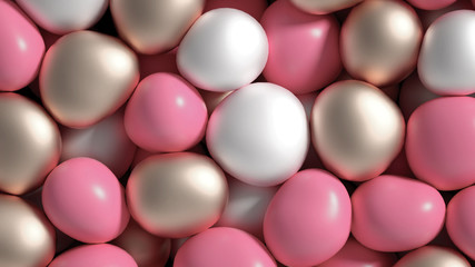 Beautiful background with beads, particles and simulation. 3d illustration, 3d rendering.