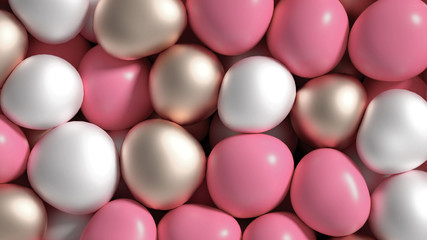 Beautiful background with beads, particles and simulation. 3d illustration, 3d rendering.