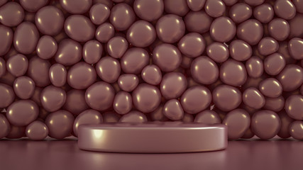 Beautiful background with beads, particles and simulation. 3d illustration, 3d rendering.