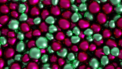 Beautiful background with beads, particles and simulation. 3d illustration, 3d rendering.