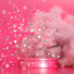 Beautiful background with beads, particles and simulation. 3d illustration, 3d rendering.