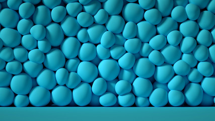 Beautiful background with beads, particles and simulation. 3d illustration, 3d rendering.