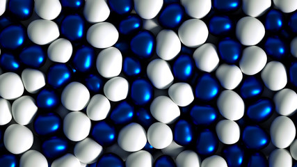 Beautiful background with beads, particles and simulation. 3d illustration, 3d rendering.