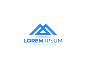 M letter, Mountain logo template