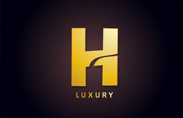 Fototapeta premium golden H luxury alphabet letter logo design icon for business