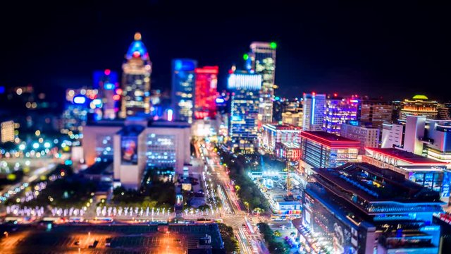 Taiwan TAIPEI 101 Skyline Shift Xinyi District Street View Time Lapse Video Landscape