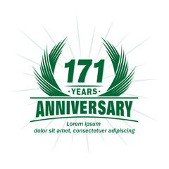 171 years logo design template. 171st anniversary vector and illustration.