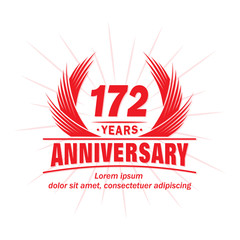 172 years logo design template. 172nd anniversary vector and illustration.