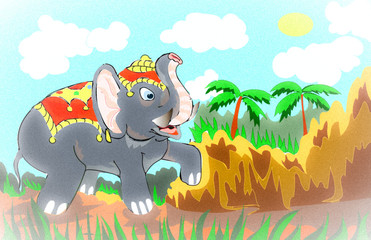 happy birthday card with elephant