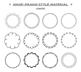 手描きのフレームセット（サークル）