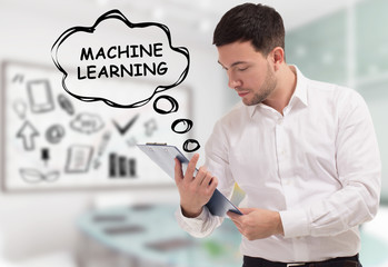 Business, technology, internet and network concept. The young businessman comes to mind the...