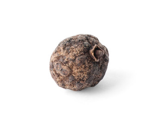 Spicy black pepper grain isolated on white
