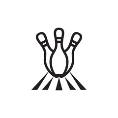Bowling sport icon logo design vector template