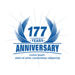 177 years logo design template. 177th anniversary vector and illustration.