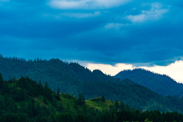 Background image of a mountain landscape. Russia, Siberia, Altai