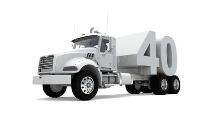 3D illustration of truck with number 40