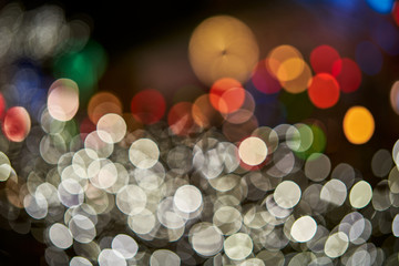 Bokeh blurry colorful chain lights 