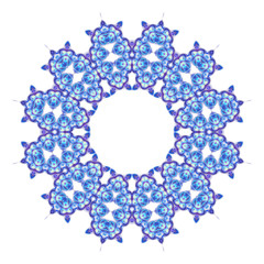 blue purple circle geometric ornament isolated on white background