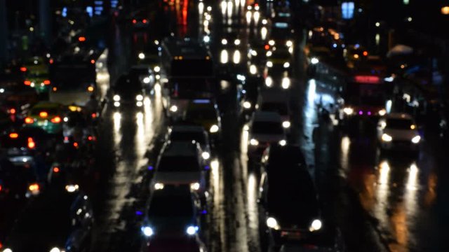 Bokeh from car. light from the car on  traffic road