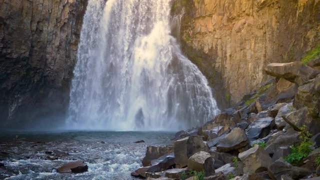 The beautiful Rainbow Falls in the Ansel Adams Wilderness near Mammoth Lakes California USA