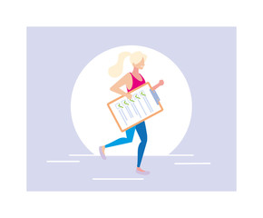 young woman holding a clipboard