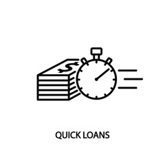 Quick loans line vector icon.