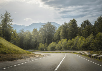 Fototapeta premium highland road through mountains. country highway.