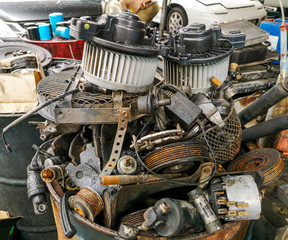 Scrap metal in the car Scrap yard metal